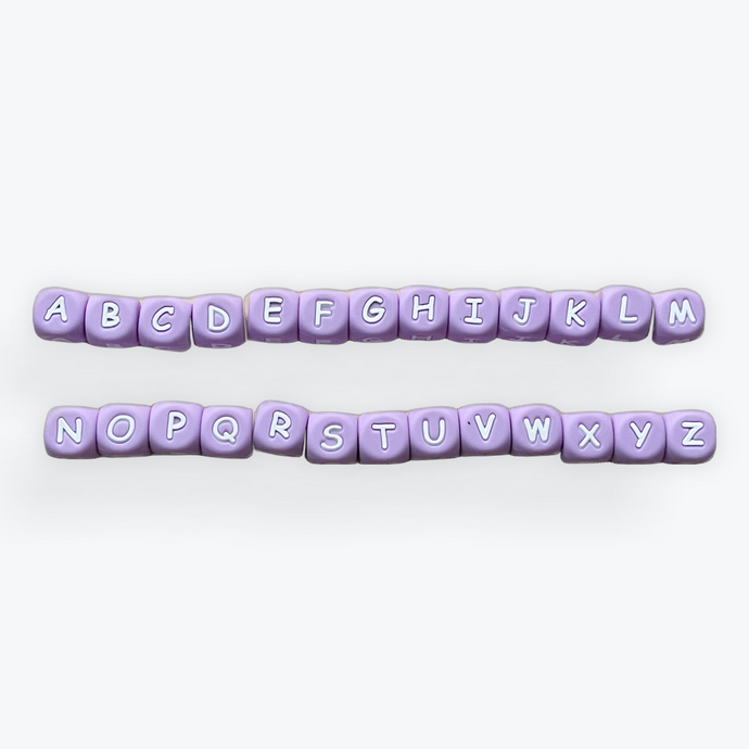 12mm Letter Bead Mauve